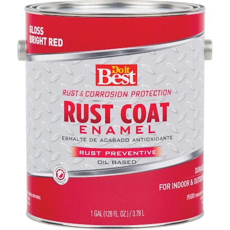 All-Source Rust Coat Oil-Based Gloss Enamel, Bright Red, 1 Gal. 203702D